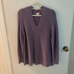 Women's Purple V-Neck Sweater